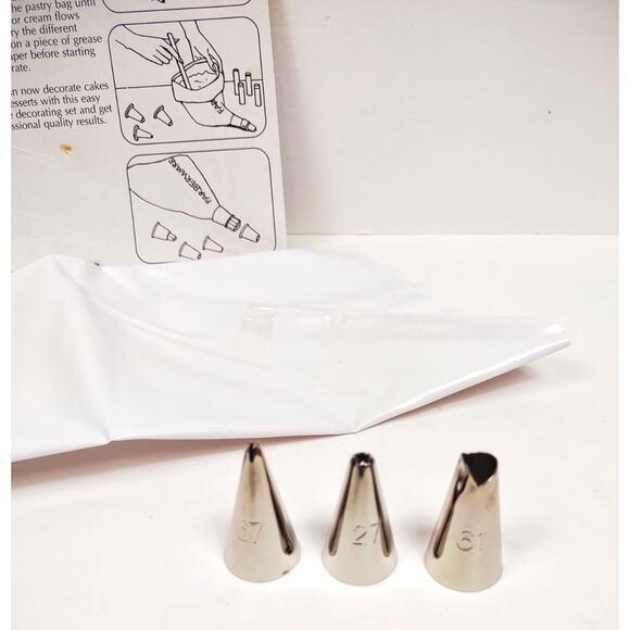 VTG Professional Farberware Cake Pastry Decorating Set Stainless Steel Tips - Picture 3 of 5